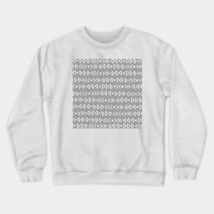 Modern Hand Drawn Triangles and Arrows Pattern Grey and White Crewneck Sweatshirt